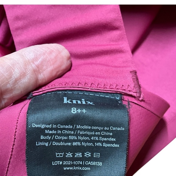 KNIX Fuschia Front Zip Catalyst Sports Bra Crossed Back Straps Lightly Padded 8+ - Picture 6 of 10